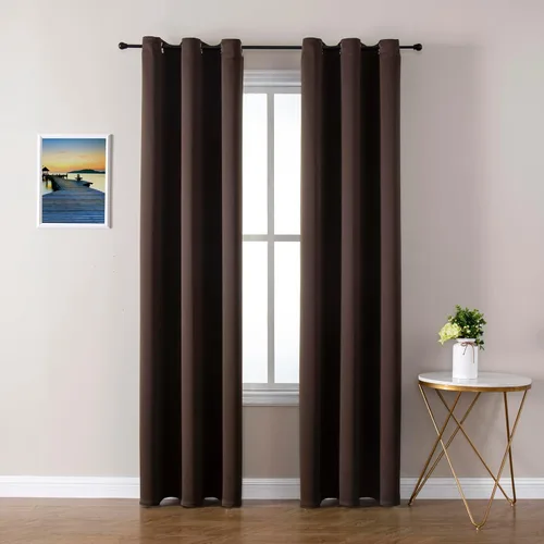 Vista 90 de ChrisDowa - Cortinas cortas para ventana de 40 pulgadas para dormitorio - Cortinas cortas con ojales y aislamiento térmico para oscurecer