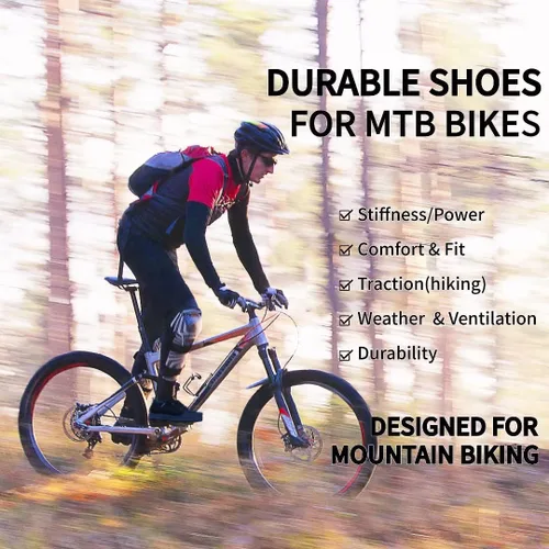 Vista 7 de MTB - Zapatos de ciclismo de montaña para hombre, 2 pernos adecuados para todos los pedales SPD (XCAM), compatibles con Peloton ligero y cómodo
