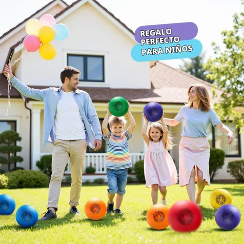 Vista 7 de EVERICH TOY Playground Balls Kickball, 6 or 12 Pack 8.5 Inch 4 Square Ball 8.5" Multicolor Air Touch