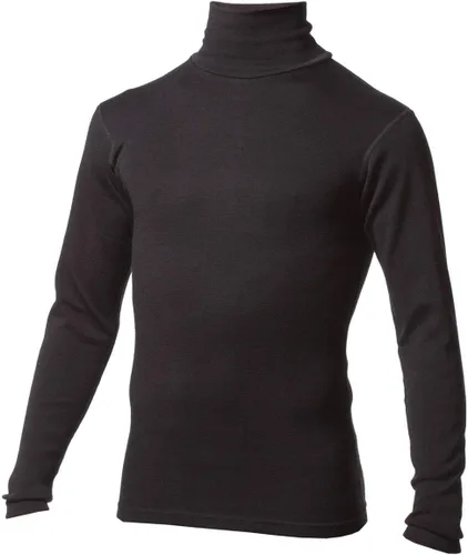 Vista 3 de 100% lana merino para hombre, cuello alto, capa base de manga larga de peso medio