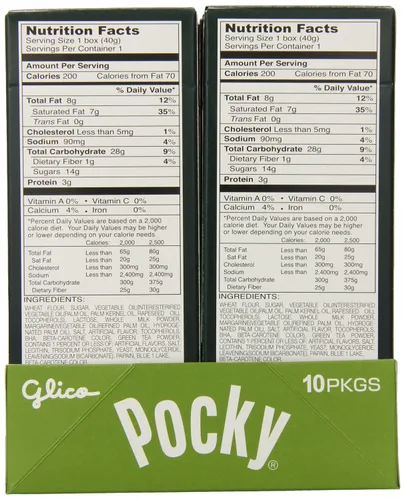 Vista 2 de Pocky Palitos de galletas cubiertos de crema de té verde matcha, 1.41 onzas (paquete de 20)