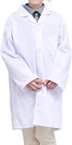 Vista 2 de CLanItris America Kids - Juego de bata de laboratorio unisex para científicos, juego de rol, suave al tacto