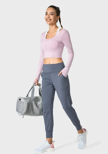 Vista 5 de G Gradual Pantalones deportivos de yoga de cintura alta para mujer con bolsillos, leggings sueltos para mujer, entrenamiento, atletismo, descanso