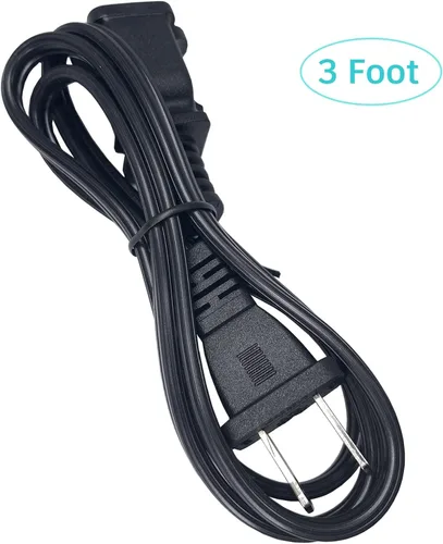 Vista 2 de Cable de extensión pequeño de 3 pies, corto de dos puntas, negro macho hembra 18 AWG cable de alimentación de CA polarizado para interiores, NEMA