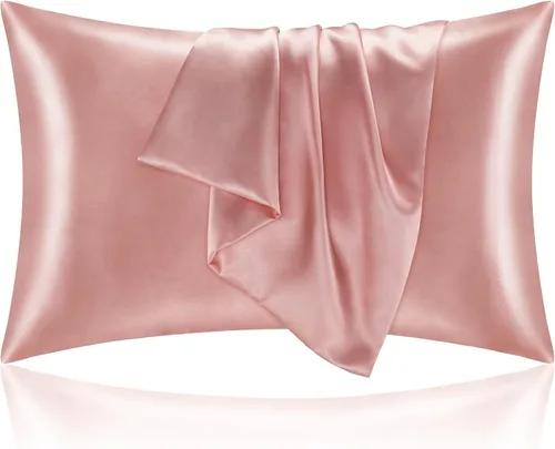 Vista 157 de BEDELITE Funda de almohada de satén para cabello y piel, súper suave y refrescante similar a las fundas de almohada de seda, paquete de 2 con cierre