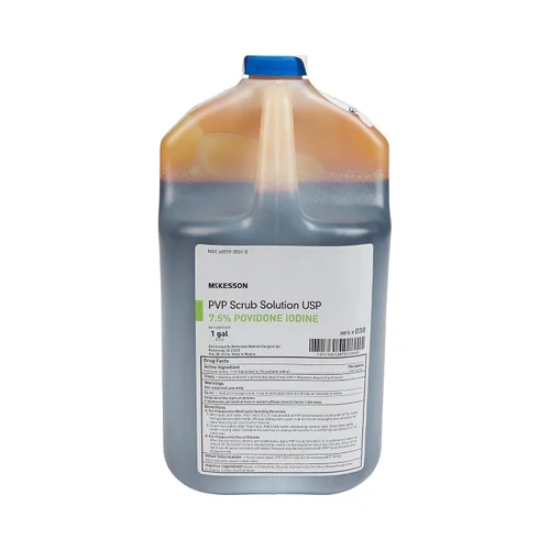 Vista 7 de McKesson Solución quirúrgica de povidona yodada, fregado o lavado antes y después de la operación, 7.5% de fuerza, jarra de 1 galón, 1 unidad