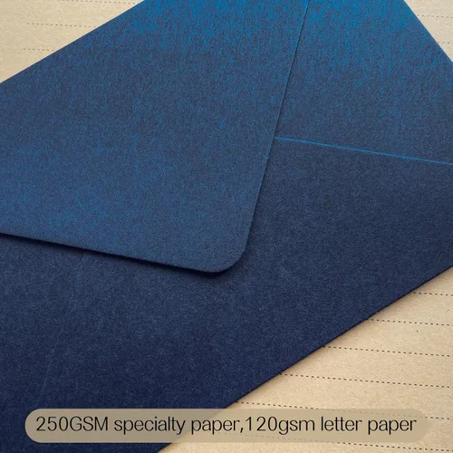 Vista 4 de Tuhangcc Juego de papelería de terciopelo de alta calidad, diseño único con 24 hojas de escritura, 12 sobres (4 x 6), elegante kit de escritura