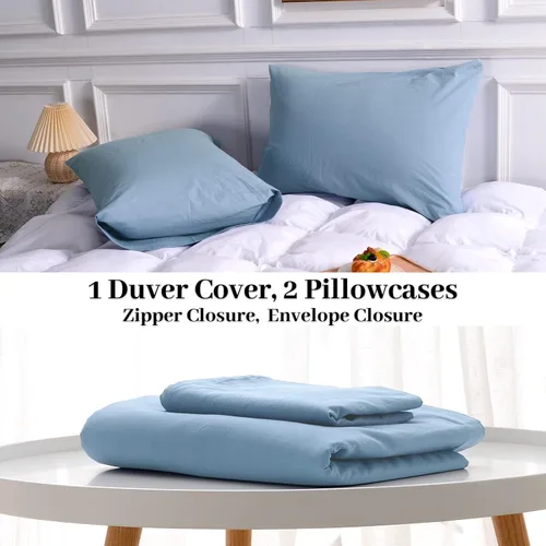 Vista 41 de NEXHOME PRO Funda de edredón Twin XL 100% algodón lavado, transpirable, duradera, texturizada, similar al lino, juego de ropa de cama para el hogar