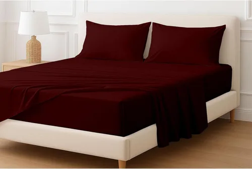 Vista 5 de Cottingon Juego de sábanas de 4 piezas extra profundas de 100 % algodón, ropa de cama suave y de lujo que se adapta a bolsillos extra profundos