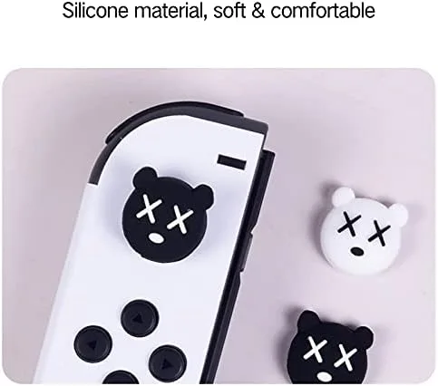 Vista 4 de PERFECTSIGHT 4PCS Cute Switch Thumb Grip Caps for Nintendo Switch OLED Lite Console Joystick Cap Kawaii Soft Silicone Analog Stick Button Cover for