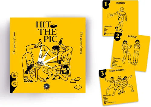 Vista 4 de Juego de fiesta Hit The Pic – Combina la postura en un juego rápido en equipo con improvisación y movimiento, perfecto para grupos y noches de juego
