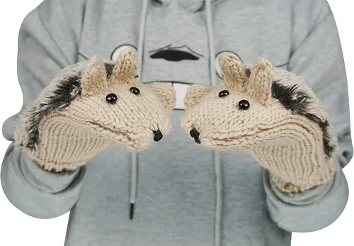 Vista 3 de Guantes de inverno supercálidos con diseño de erizo