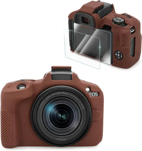 Vista 17 de VOVMOEYA Compatible con Canon EOS R50 - Kit de accesorios para funda de cámara [con 2 películas LCD templadas], funda protectora de cámara