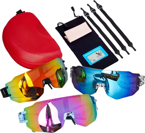 Vista 6 de azuza Paquete de 3 lentes de sol polarizados para niños, jóvenes, de béisbol, ligeros, TR90, marco UV400, deportes, ciclismo, para niños y niñas