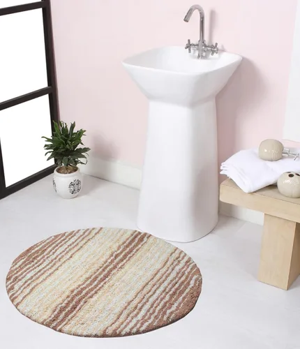 Vista 30 de Home Weavers Gradation Collection - Alfombra de baño 100% algodón, suave y absorbente, antideslizante, lavable a máquina, rectangular, 17 x 24 Beige
