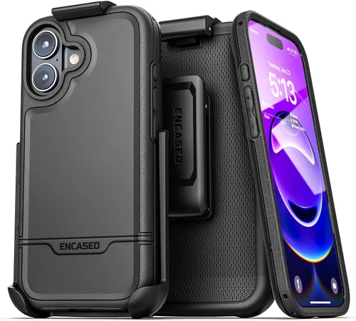 Vista 27 de ENCASED Funda para cinturón con clip para iPhone 11 (2019 Rebel Armor) Funda protectora resistente de cuerpo completo con soporte (Negro)
