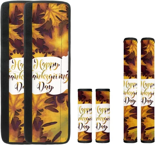 Vista 8 de 6 fundas para manija de puerta de refrigerador de Acción de Gracias, cubierta de manija de nevera de otoño, hoja de arce, protector de manija