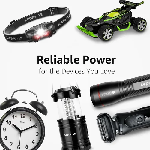 Vista 7 de Lepro Paquete Variado de Baterías, Baterías AA y AAA Paquete Combinado de 24 Unidades, 2800mAh Potencia Alcalina - 12 Baterías AA y 12