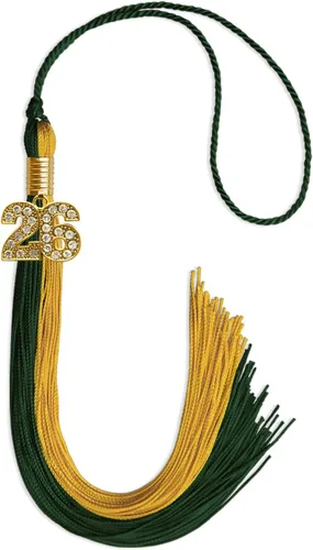 Vista 10 de Endea Graduation Borla de doble color con dije dorado (negro/oro brillante, 2022)