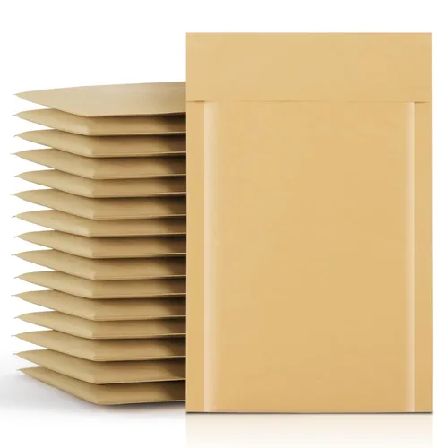 Vista 32 de Fuxury Paquete de 25 sobres de burbujas de papel kraft de 8.5 x 12 pulgadas, sobres acolchados de fuerte adherencia autosellados, sobres acolchados
