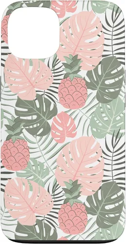 Vista 7 de Tropical Hawaiian Pineapple Pink Sage Colors Pattern Case for iPhone 17