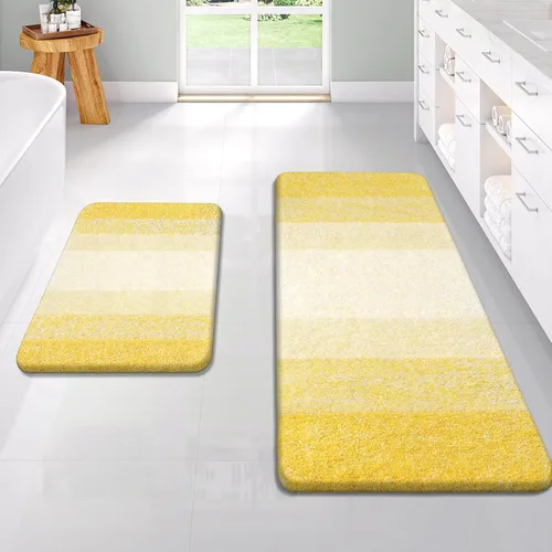 Vista 87 de OLANLY - Juego de tapetes para baño de 2 piezas, de microfibra, suaves y absorbentes, antideslizantes, lavables a máquina y para secadora, felpudos