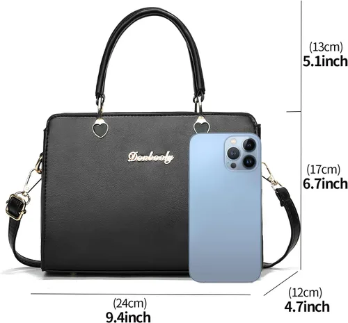Vista 3 de Xiaoyu Bolsos y carteras de moda para mujer, elegante bolso cruzado para damas, bandolera tipo satchel con asa superior, bolsos pequeños tipo tote