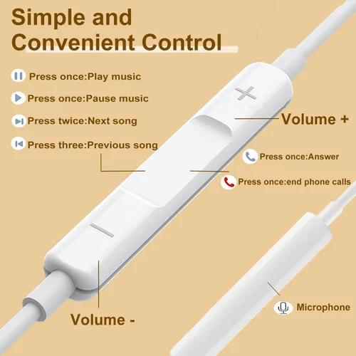 Vista 2 de Paquete de 2 auriculares USB C para iPhone 17/17Pro/17Pro Max/16/16 Pro/16 Plus/16 Pro Max/15/15 Plus/15 Pro/15 Pro Max, auriculares USB tipo C HiFi