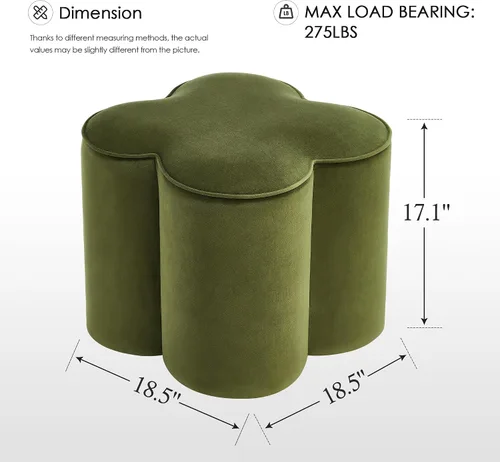 Vista 2 de Zesthouse – Otomana con forma de flor, reposapiés de terciopelo para sofá, taburete moderno para sala de estar, bonito taburete cuadrado