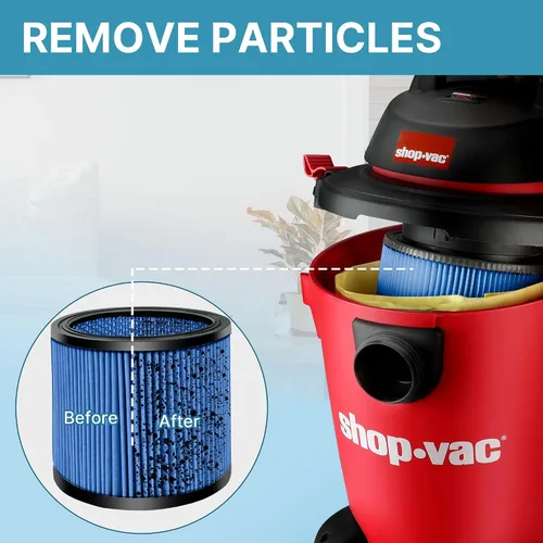 Vista 6 de Shop-Vac 9035033 Filtro de cartucho de nanofibra, se adapta a aspiradoras húmedas/secas de la marca Shop-Vac de 5 galones o más, reutilizable, 1