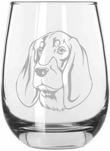 Vista 495 de Shar Pei (chino) - Vaso de vino sin tallo grabado para perro, 15.25 onzas
