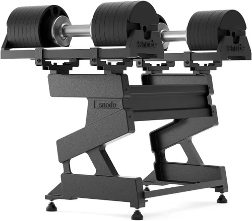 Vista 11 de SNODE AD80 Drop Proof 80 lbs Adjustable Dumbbell Set -Adjustable Weights with Cast Iron Plates and Cradle, Knurled Handle, Fast Adjust, Compact Home