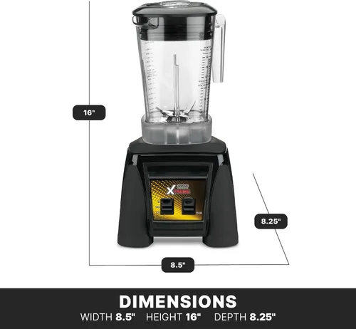 Vista 6 de Licuadora Waring Comercial MX1000XTXP de 3,5 CV con interruptores de paleta, función de pulso y un recipiente de copoliéster libre de BPA de 48