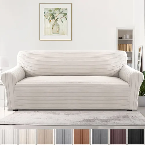 Vista 17 de H.VERSAILTEX Fundas de Loveseat de Alta Elasticidad, Funda de Sofá de 1 Pieza Antideslizante con Parte Inferior Elástica, Fundas de Sofá Gruesas