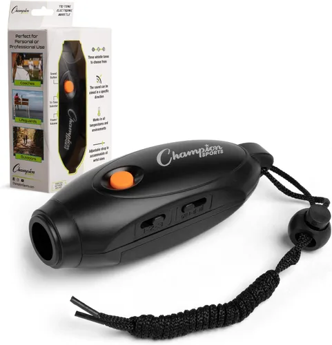 Vista 3 de Champion Sports Silbato electrónico de mano, tres tonos para entrenador deportivo, árbitro, profesor de educación física, salvavidas y uso personal