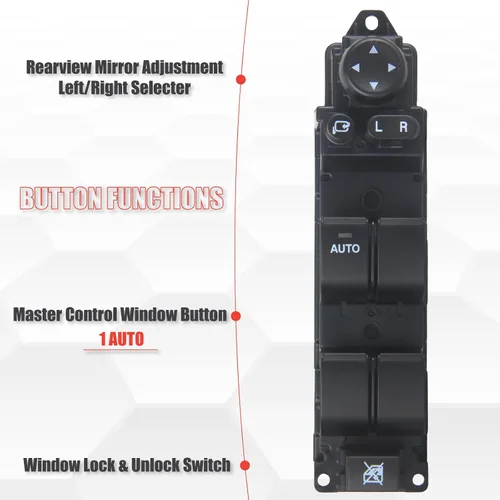 Vista 3 de DF73-66-350B Interruptor de ventana eléctrica maestro lado del conductor compatible con Mazda 2 2011 2012 2013 1.5L L4