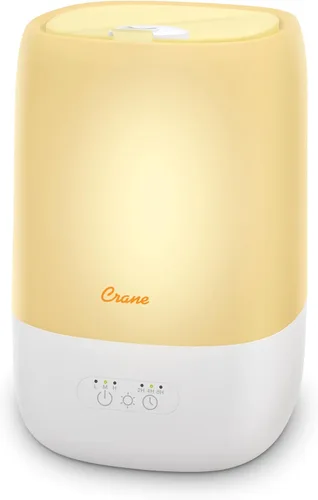 Vista 11 de Crane Top Fill - Mini humidificador para dormitorio y guardería, difusor de aceite esencial 3 en 1, luz para dormir, 0.5 galones, humidificador