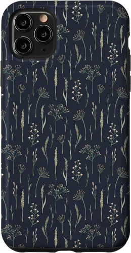 Vista 13 de Funda neutra Boho Dry Wildflower Meadow Botanical (azul marino) para iPhone 16