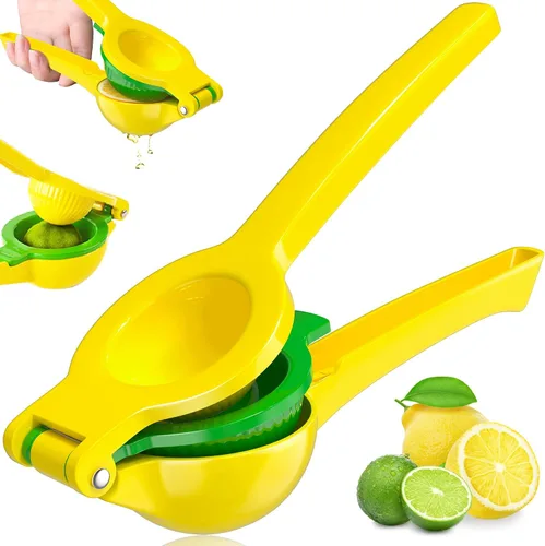 Vista 9 de Vakoo Exprimidor de limón - Exprimidor manual de cítricos de acero inoxidable extra grande, resistente, para limón y lima, máxima extracción