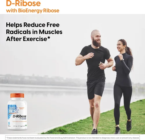 Vista 5 de Doctor's Best Suplemento D Ribosa para hombres y mujeres - Cápsulas de D-Ribosa, apoya la producción de energía ATP, 4250 mg por porción de 5