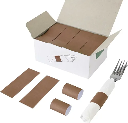 Vista 11 de Servilletero estándar NATURALABEL, anillos de servilleta de papel autoadhesivos 2000 unidades (negro)