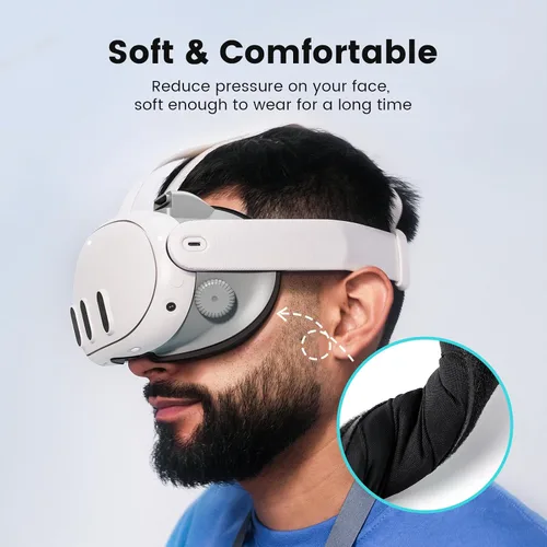 Vista 4 de Cooling Gel Face Pad Cover for Oculus Quest 3, Facial Interface with 2 Replacement Soft Face Cushion Pad, Including Anti-Leakage Nose Pad and Lens