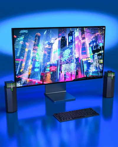 Vista 8 de Jeecoo Altavoces Bluetooth M20 para Computadora para Monitor de Escritorio de PC, Barra de Sonido para PC Gaming - Con Cable USB, Excelente Sonido