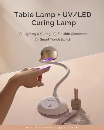 Vista 8 de MelodySusie Lámpara de uñas UV inalámbrica con cuello de cisne con ángulo de luz ajustable, S-Pro09M 2 en 1, recargable, secado rápido, seca todos