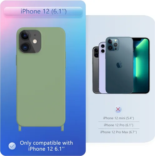 Vista 333 de Funda compatible con iPhone 8 Plus, iPhone 7 Plus/6 Plus/6S Plus con cordón, funda cruzada para iPhone con correa ajustable de silicona para iPhone