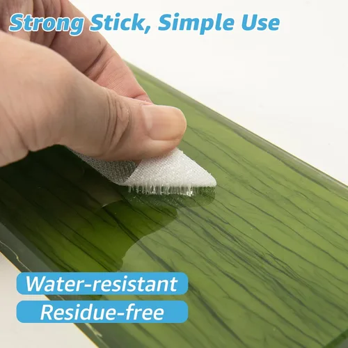 Vista 3 de Art3d Rollos de gancho y bucle de 4 pies x 1 pulgada con parte trasera adhesiva, tira adhesiva de doble cara, resistente, color blanco Doble cara