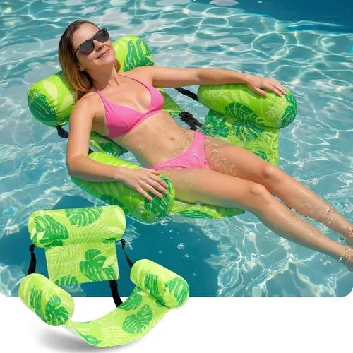 Vista 14 de Flotadores inflables para piscina, sillas flotantes para adultos, fideos de piscina inflables para adultos, natación resistente, plantas tropicales
