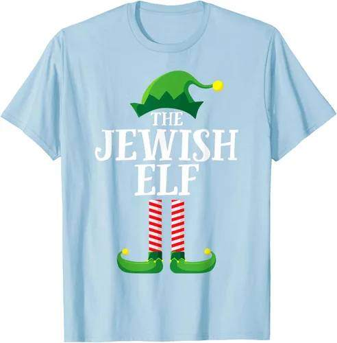 Vista 50 de Playera de pijama para fiesta de Navidad, grupo familiar a juego con elfo judío