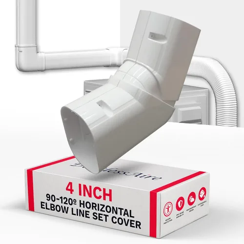 Vista 8 de DuctlessAire Mini Split Line Set Cover – Cubiertas de línea para condensador Mini Split, sistemas de aire central, HVAC, bombas de calor y más