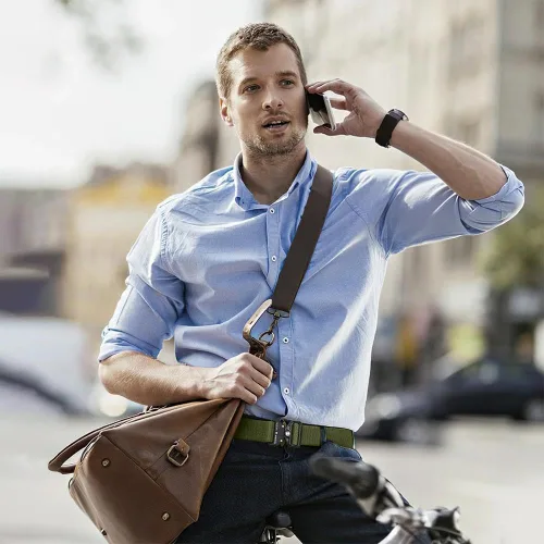 Vista 5 de Cinturón táctico para hombre - Cinturón de correa de nylon de servicio pesado con hebilla de liberación rápida